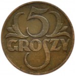 Polska, II RP, 5 groszy 1934, Warszawa, najrzadszy rocznik