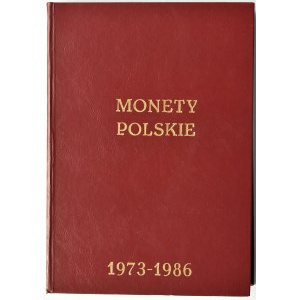 Polska, PRL, zestaw monet w klaserze Fischera 1973-1986