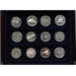 Skarbnica Narodowa, Zestaw srebrnych dolarów Kanady - 12 sztuk, UNC