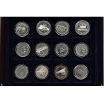 Skarbnica Narodowa, Zestaw srebrnych dolarów Kanady - 12 sztuk, UNC