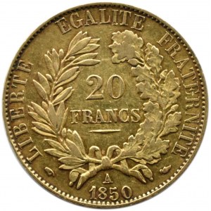 Francja, Republika, Ceres, 20 franków 1851 A, Paryż