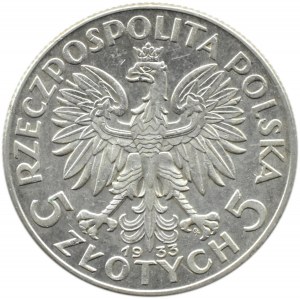 Polska, II RP, Głowa kobiety, 5 złotych 1933, Warszawa