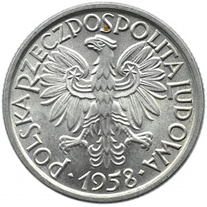 Polska, PRL, Jagody, 2 złote 1958, Warszawa, UNC