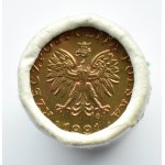 Polska, PRL, 5 groszy 1991, rolka bankowa 50 sztuk monet, UNC