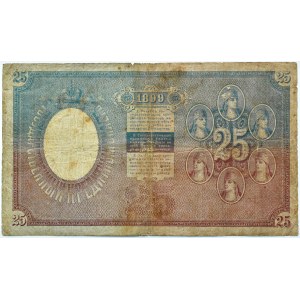 Rosja, Mikołaj II, 25 rubli 1899, seria BB, Timaszew/Afanasjew - rzadkie