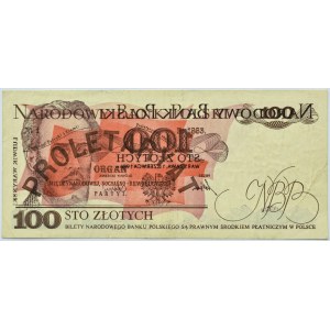 Polska, PRL, 100 złotych 1986, seria MP, DESTRUKT- odbity nadruk awersu