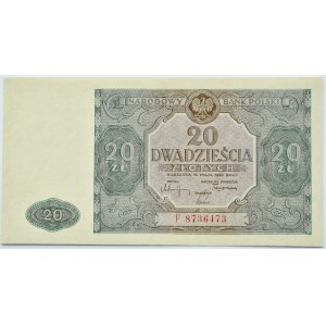Polska, RP, 20 złotych 1946, seria F, UNC