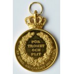 Szwecja, Gustaw V, medal za Wierność i Pracowitość, złoto 18 karatów (pr. 750)