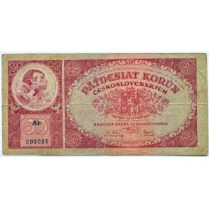 Czechosłowacja, 50 koron 1929, seria Ab, Praga