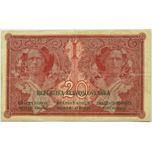 Czechosłowacja, 20 koron 1919, seria P212, Praga, RZADKI