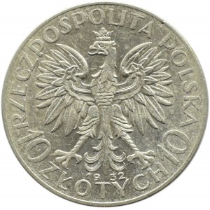 Polska, II RP, Głowa Kobiety, 10 złotych 1932, ze znakiem mennicy, Warszawa