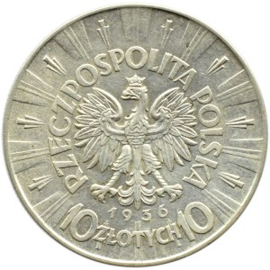Polska, II RP, Józef Piłsudski, 10 złotych 1936, Warszawa