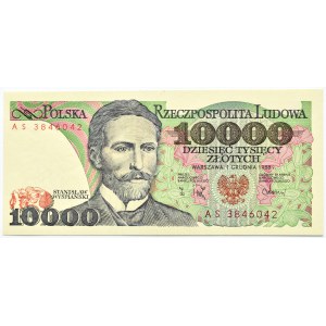 Polska, PRL, 10000 złotych 1988, seria AS, Warszawa, UNC