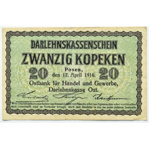 Polska/Niemcy, Poznań 20 kopiejek 1916 OST, bez serii