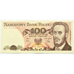 Polska, PRL, 100 złotych 1982, seria KN, Warszawa