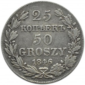 Mikołaj I, 25 kopiejek/ 50 groszy 1846 MW, Warszawa