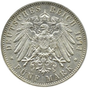 Niemcy, Saksonia, Fryderyk August, 5 marek 1913 E, Muldenhütten, PIĘKNE