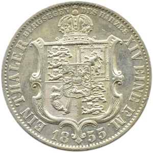 Niemcy, Hannover, Georg V, talar 1855 B, Hannover, Piękny