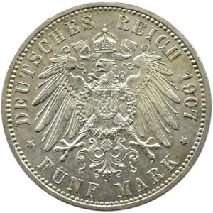 Niemcy, Prusy, Wilhelm II, 5 marek 1907 A, Berlin