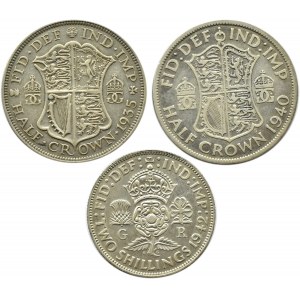 Wielka Brytania, Jerzy V i Jerzy VI, lot trzech monet 1935-1940, Londyn