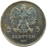 Polska, II RP, Sztandar 5 złotych 1930, Warszawa, piękna patyna