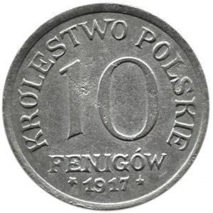Królestwo Polskie, 10 fenigów 1917, Stuttgart