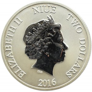 Niue, 2 dolary 2016, Żółw, UNC