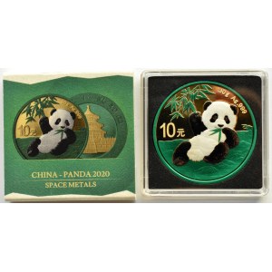 Chiny, 10 yuanów 2020, Panda, Space Metal, UNC