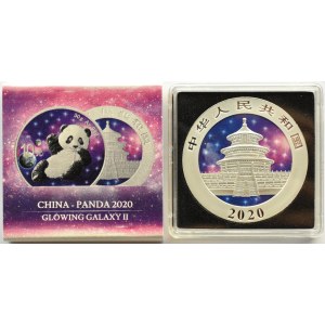 Chiny, 10 yuanów 2020, Panda, Glowing Galaxy II, UNC