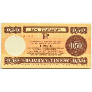 Polska, PeWeX, 50 centów 1979, seria HC