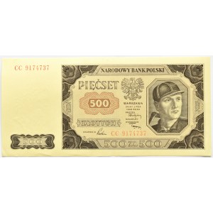 Polska, RP, 500 złotych 1948, seria CC, Warszawa