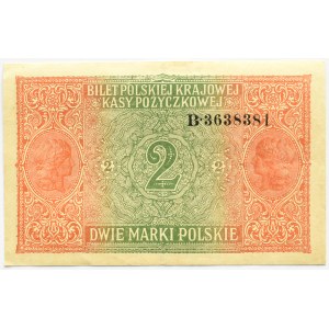 Polska, II RP, 2 marki 1916 Generał, Warszawa, seria B