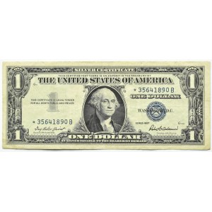 USA, 1 dolar 1957, seria z gwiazdką