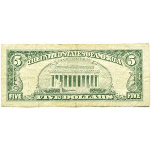 USA, 5 dolarów 1963, seria A, czerwona pieczęć