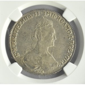 Rosja, Katarzyna II, rubel 1777 CPB FŁ, Petersburg, NGU AU55