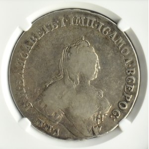 Rosja, Elżbieta, rubel 1754 MMD, Moskwa, NGC