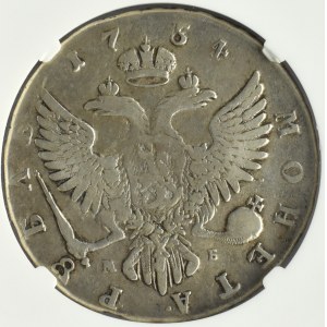 Rosja, Elżbieta, rubel 1754 MMD, Moskwa, NGC