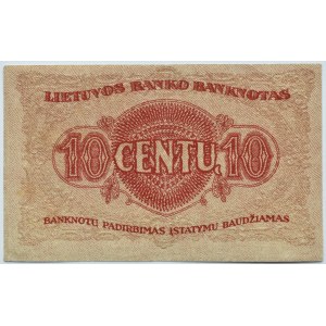 Litwa, 10 centas 1922, Kowno, seria R, bardzo rzadkie