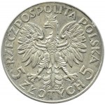 Polska, II RP, Kobieta, 5 złotych 1932 ze znakiem mennicy, Warszawa, RZADKA