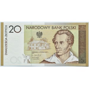 Polska, Juliusz Słowacki, 20 złotych 2009, Warszawa, UNC