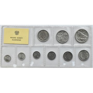 Polska, PRL, polskie monety aluminiowe, 1 grosz-5 złotych 1949-1975, Warszawa, UNC