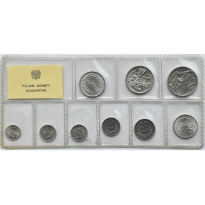 Polska, PRL, polskie monety aluminiowe, 1 grosz-5 złotych 1949-1976, Warszawa, UNC