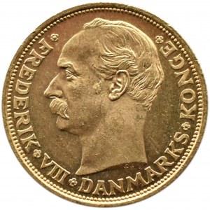 Dania, Fryderyk VIII, 20 koron 1911 VBP, Kopenhaga, UNC