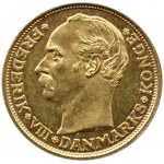Dania, Fryderyk VIII, 10 koron 1908 VBP, Kopenhaga, UNC