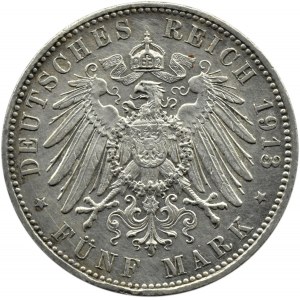 Niemcy, Bawaria, Otto, 5 marek 1913 D, Monachium
