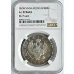 Rosja, Aleksander I, rubel 1824 SPB PD, Petersburg, NGC AU, ładny