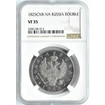 Rosja, Aleksander I, rubel 1825 SPB PD, Petersburg, NGC VF35