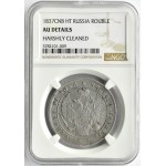 Rosja, Mikołaj I, 1 rubel 1837 HG, Petersburg, NGC AU, rzadszy rocznik