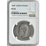 Rosja, Mikołaj II, 1 rubel 1898 *, Paryż, NGC VF25