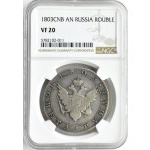 Rosja, Aleksander I, rubel 1803 SPB AI, Petersburg, NGC VF20